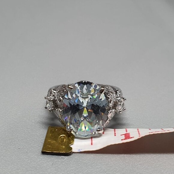 😍Oval Zircon Diamond Vintage Silver Beautiful Ring for Women, L239 - Picture 5 of 8